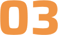 Orange number "03" on black background.
